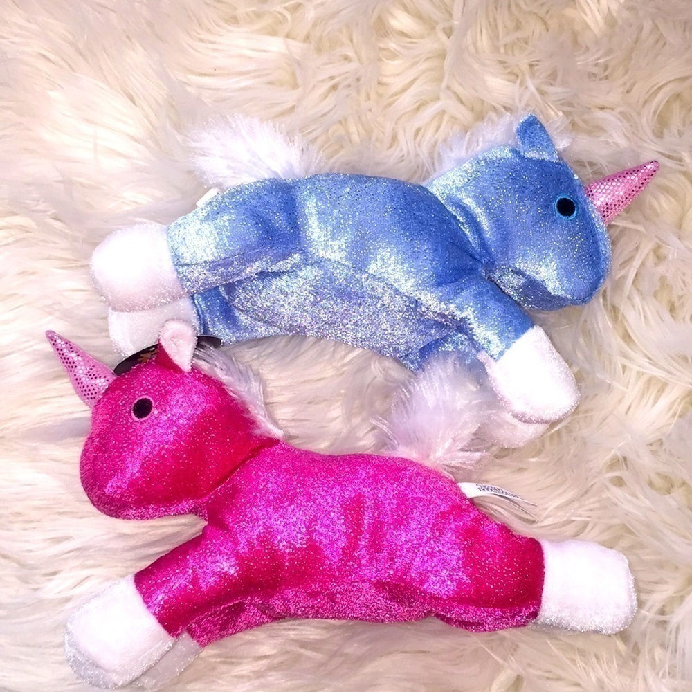Set of 2 Toy Factory unicorn plush toys. N…